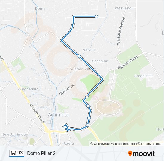 93 Bus Line Map