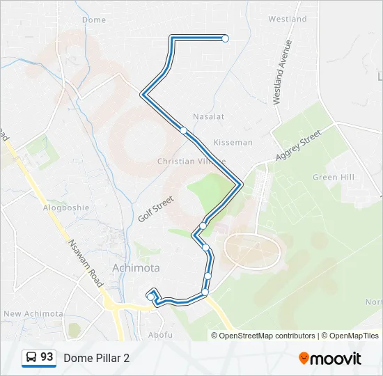 93 Bus Line Map