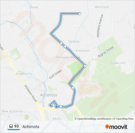 93 Bus Line Map