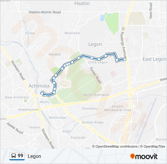 99 Bus Line Map