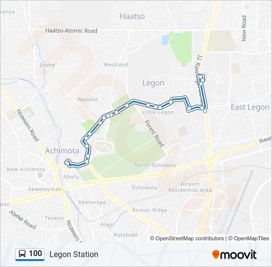 100 Bus Line Map