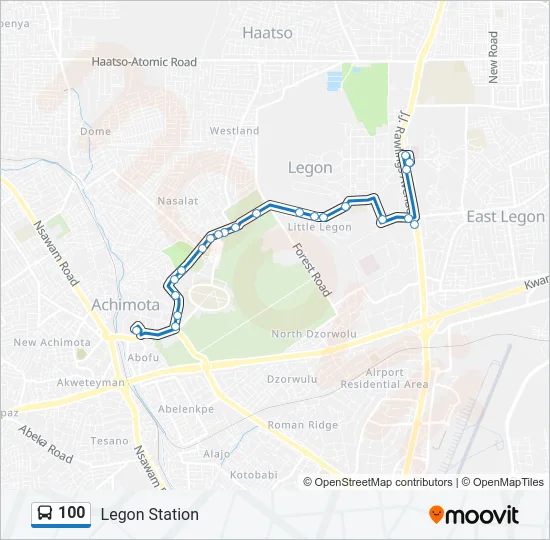 100 Bus Line Map