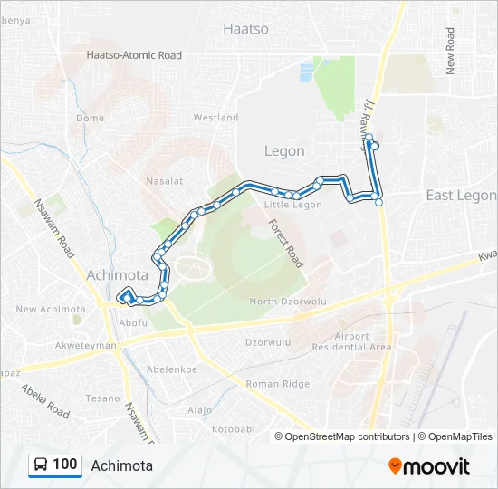 100 Bus Line Map