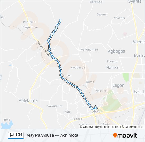 104 Bus Line Map