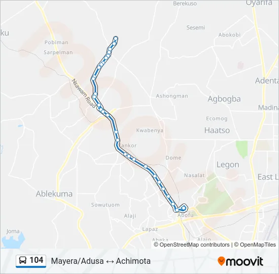 104 Bus Line Map