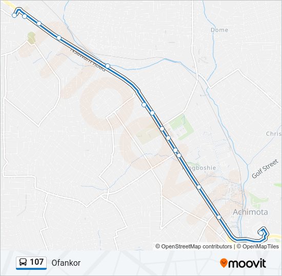 107 Bus Line Map