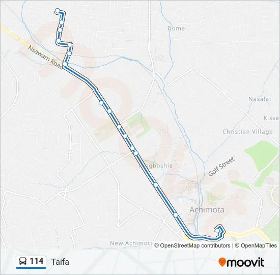 114 Bus Line Map