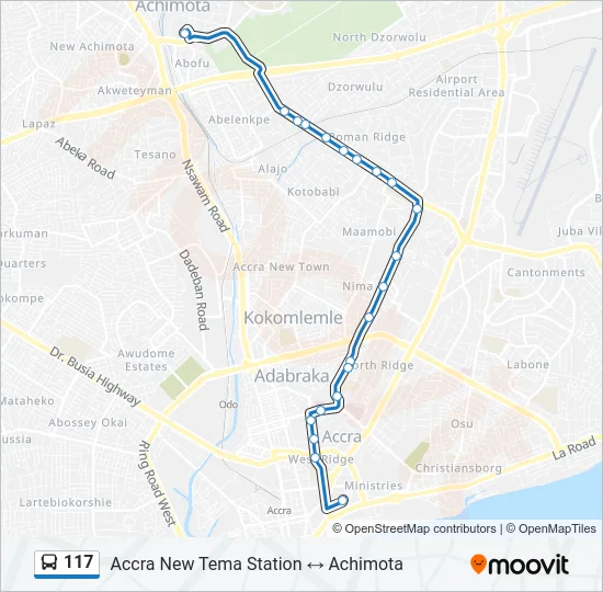 117 Bus Line Map