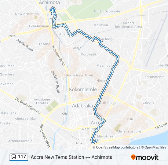 117 Bus Line Map