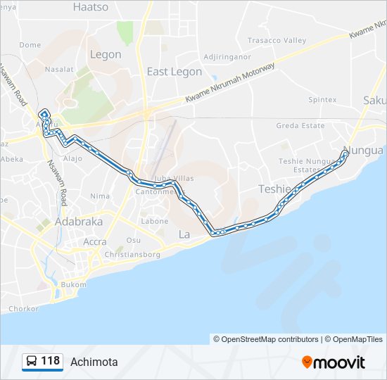 118 Bus Line Map