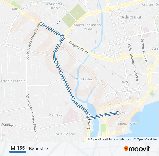 155 Bus Line Map