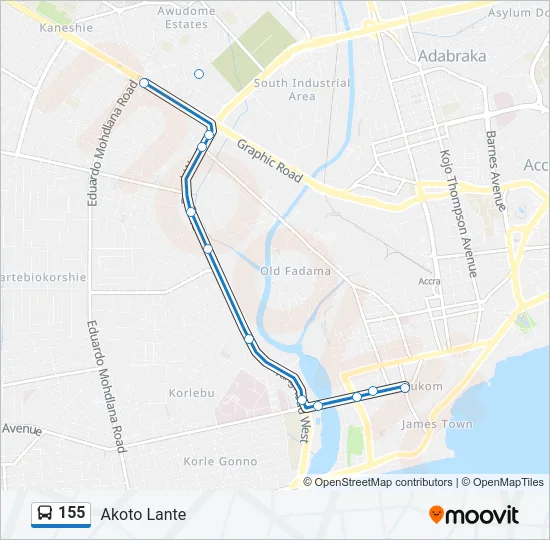 155 Bus Line Map