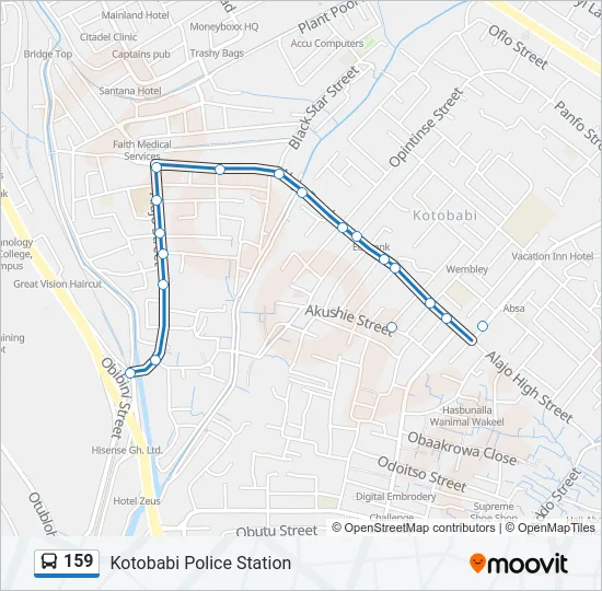 159 Bus Line Map