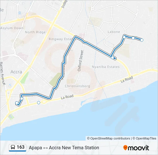 163 Bus Line Map