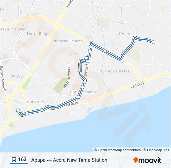 163 Bus Line Map