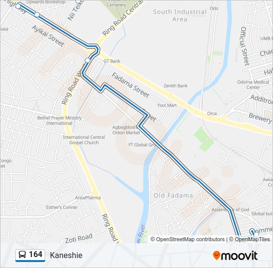 164 Bus Line Map