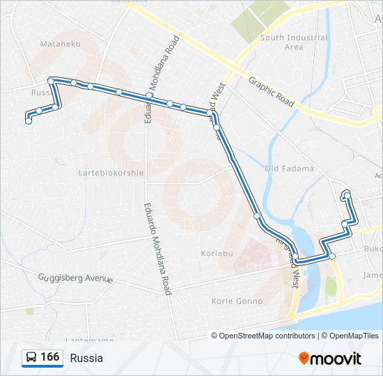 166 Bus Line Map