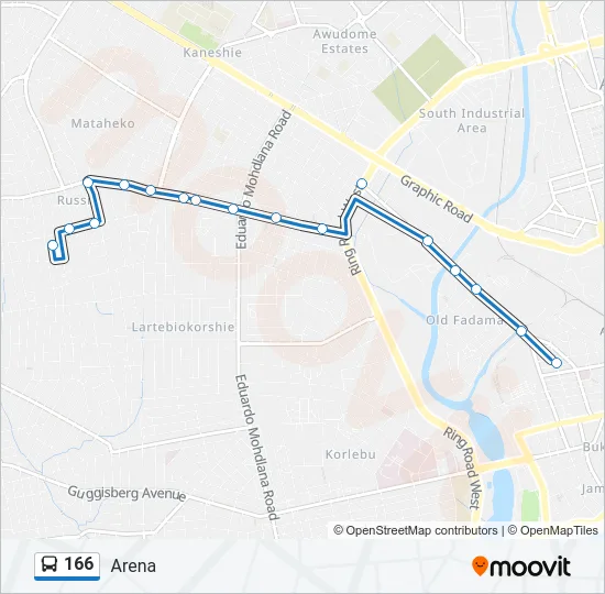 166 Bus Line Map