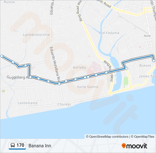 170 Bus Line Map