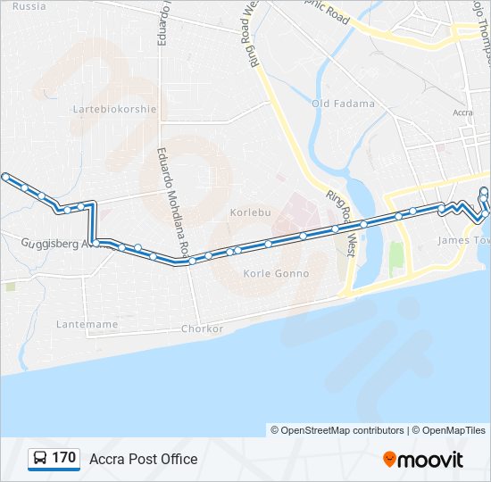 170 Bus Line Map