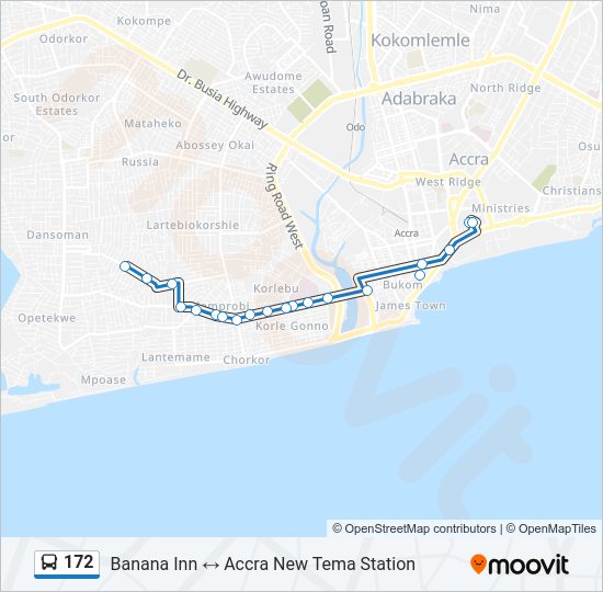 172 Bus Line Map