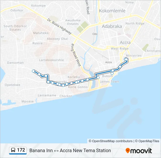 172 Bus Line Map