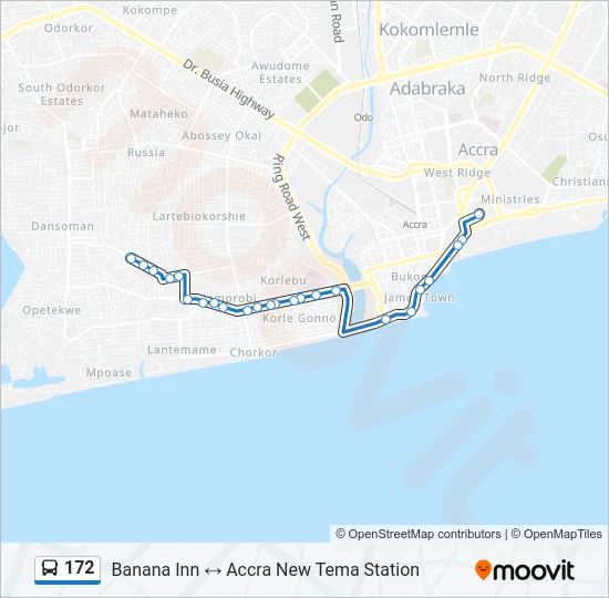 172 Bus Line Map