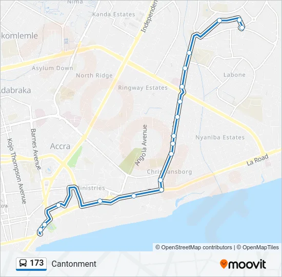 173 Bus Line Map