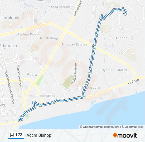 173 Bus Line Map