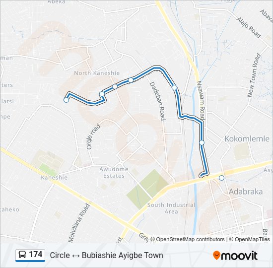 174 Bus Line Map