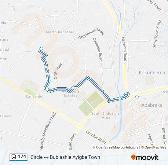 174 Bus Line Map