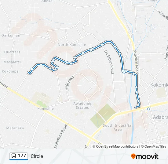 177 Bus Line Map