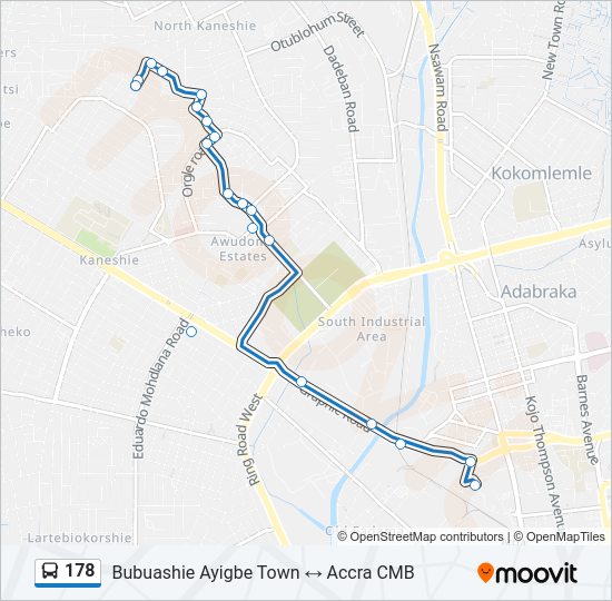 178 Bus Line Map