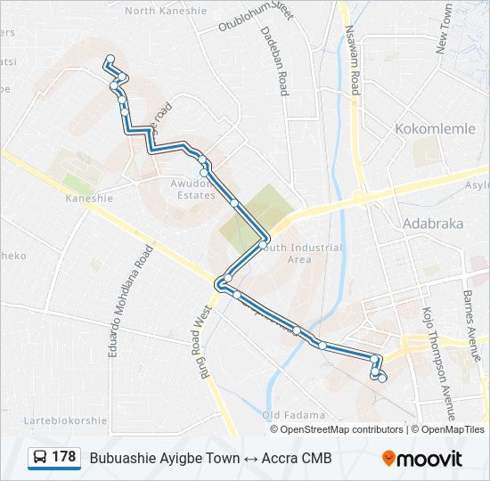 178 Bus Line Map