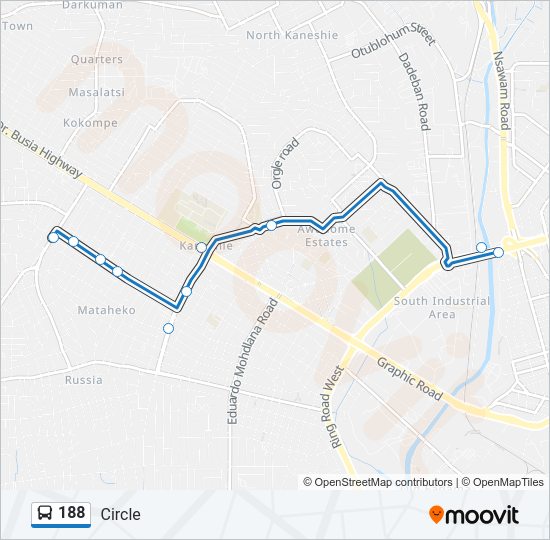 188 bus Line Map