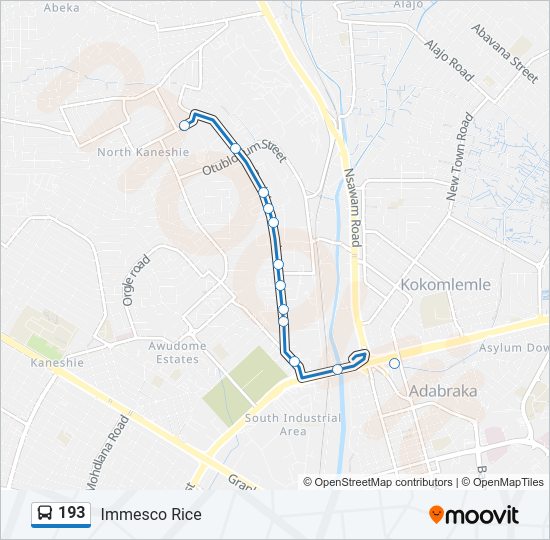 193 Bus Line Map