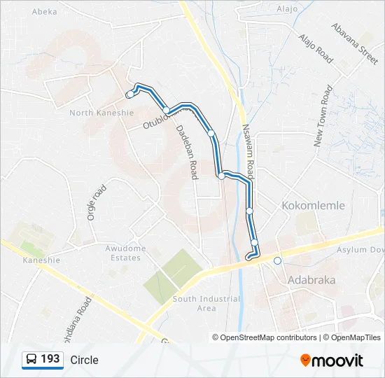 193 Bus Line Map