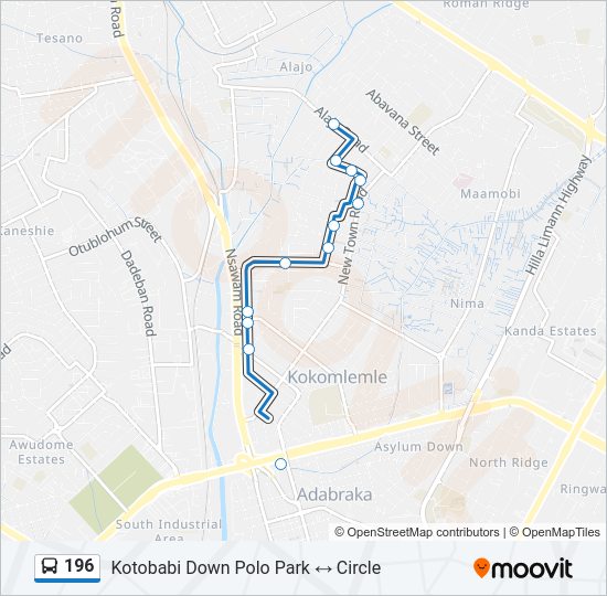 196 Bus Line Map