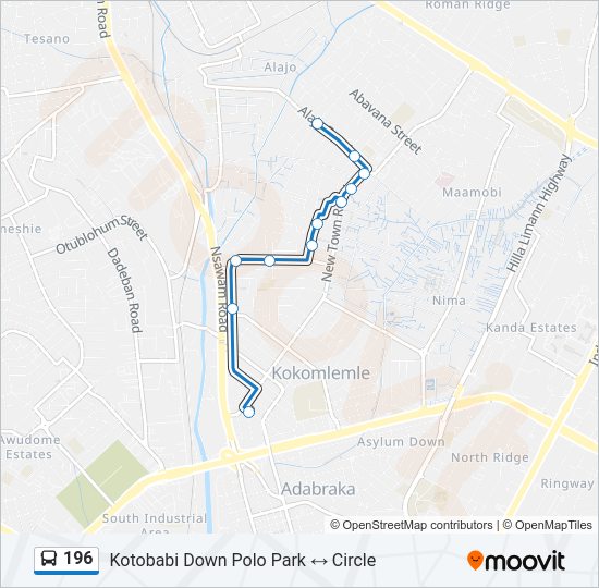 196 Bus Line Map