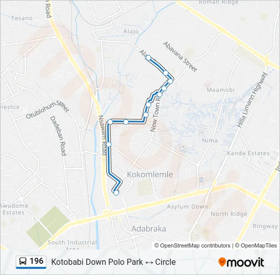 196 Bus Line Map