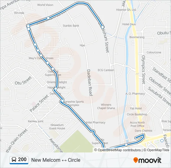 200 Bus Line Map