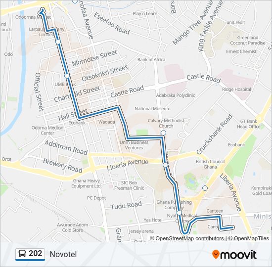 202 Bus Line Map