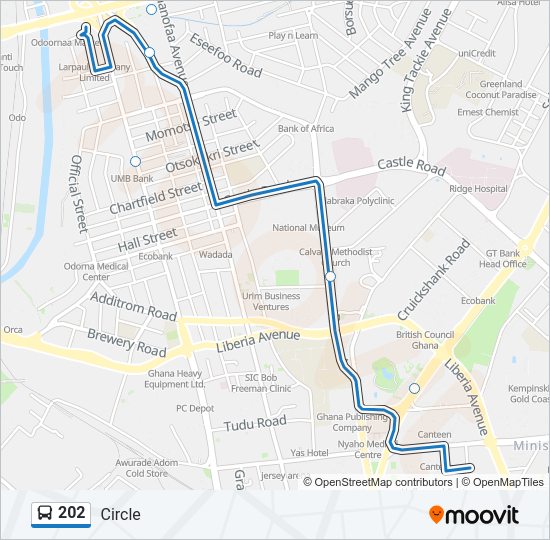 202 Bus Line Map