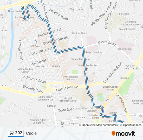 202 Bus Line Map