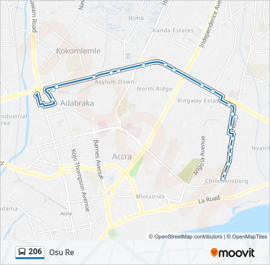 206 Bus Line Map