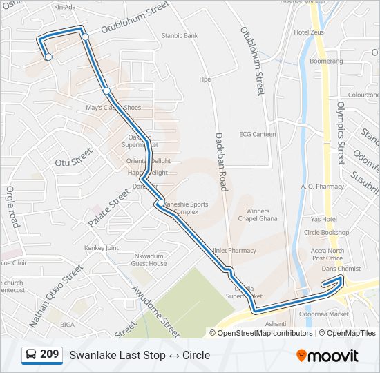 209 Bus Line Map