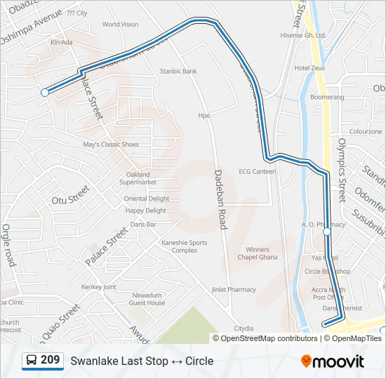 209 Bus Line Map