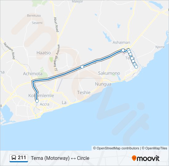 211 Bus Line Map