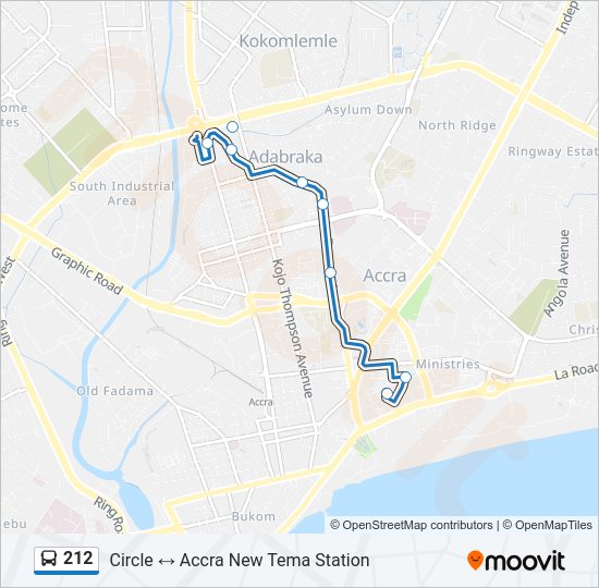 212 Bus Line Map