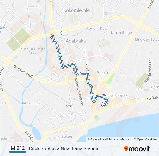 212 Bus Line Map